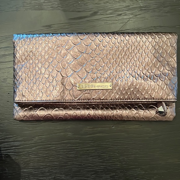 BCBG Pewter Metallic Clutch Bag - Picture 1 of 3